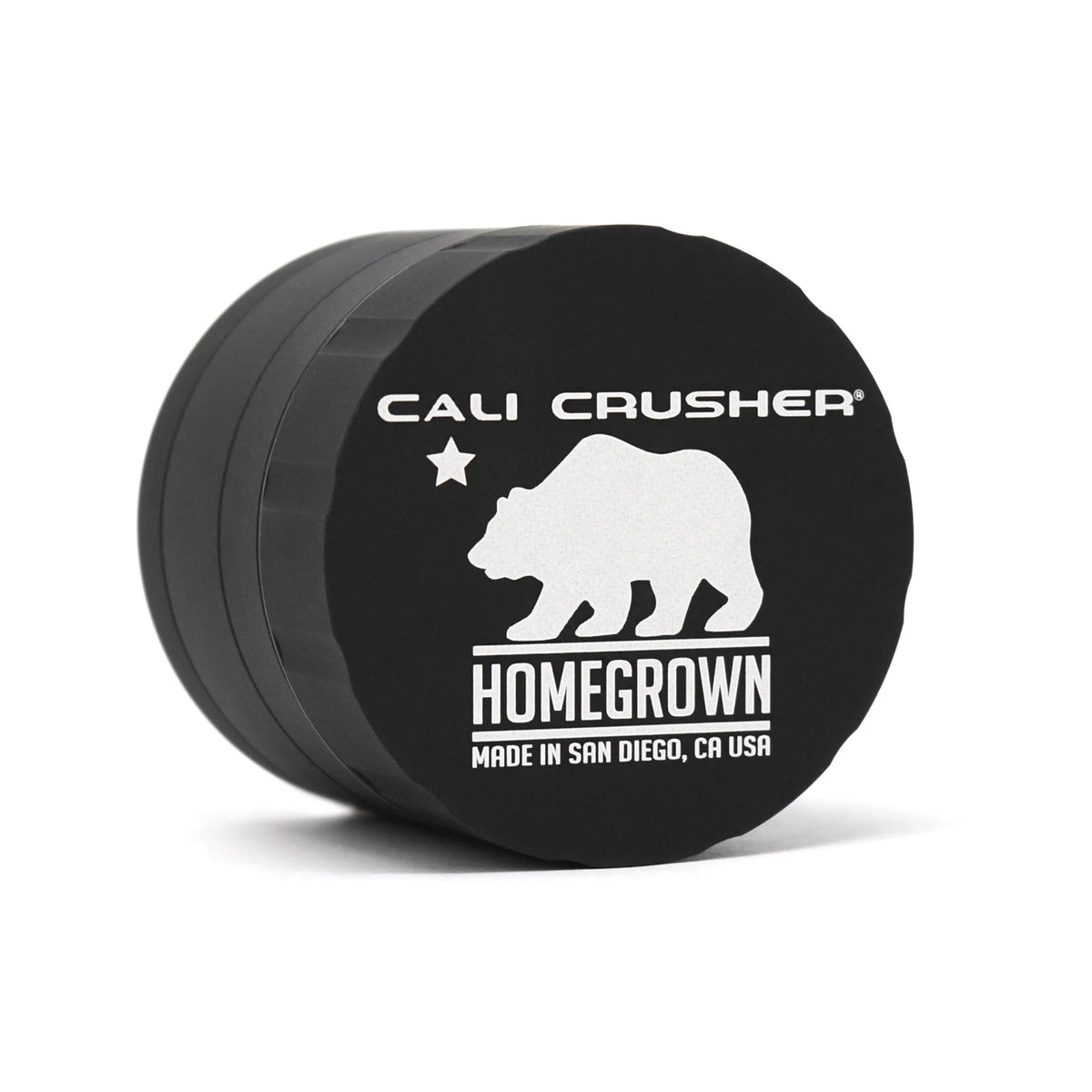 Cali Crusher Homegrown Standard grinder with black finish and Homegrown logo