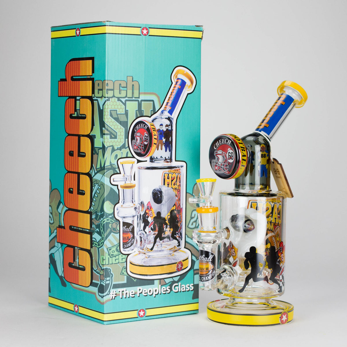 Cheech Glass Sunday Football Bong with Packaging