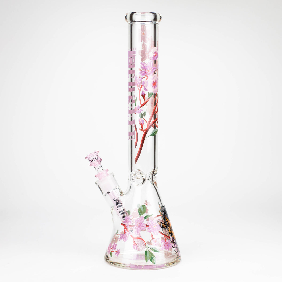 16 Inch Cherry Blossom Pink Beaker Bong from Castle Glassworks