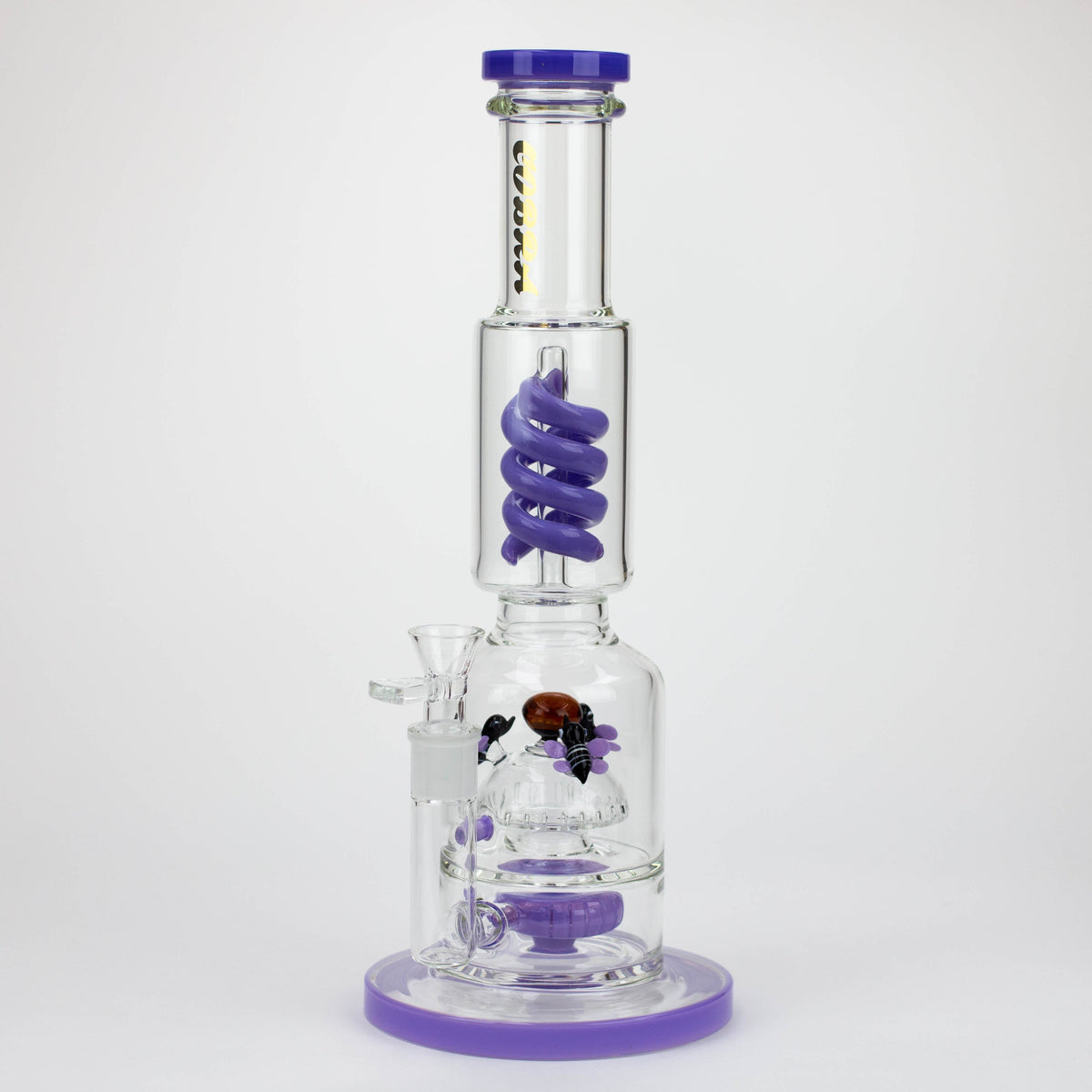 15 Inch Coiled Snake Perc Bong in Purple from COBRA Glass