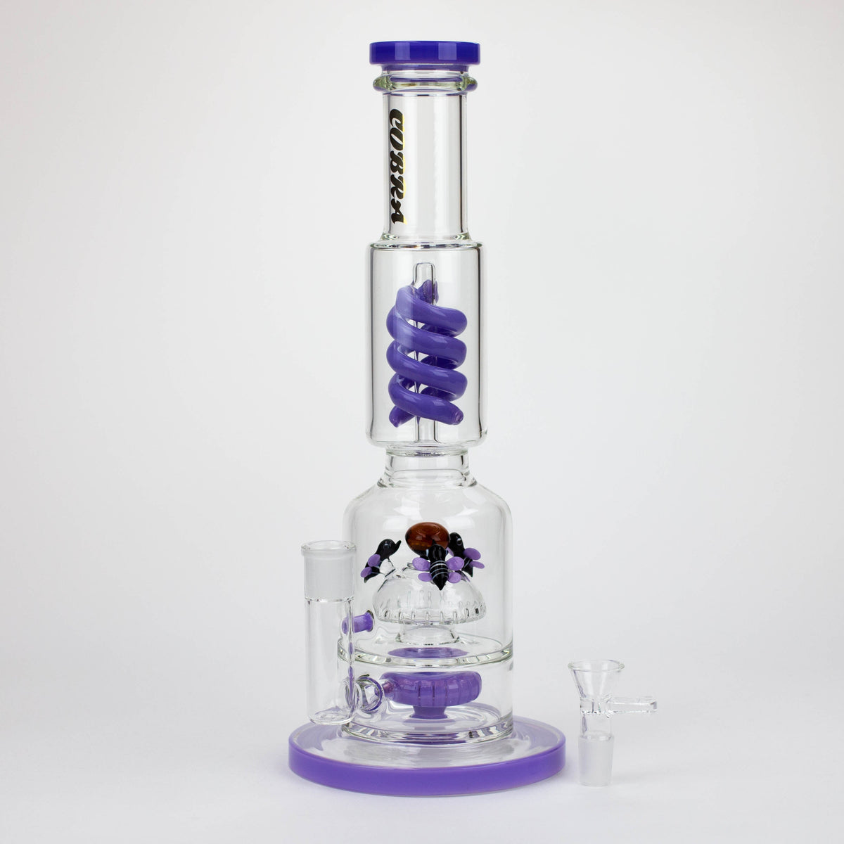 15 Inch Coiled Snake Perc Bong with diffusers from COBRA Glass