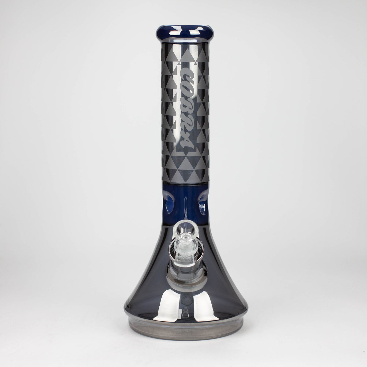 Front View of the Dark Cobra 13 inch Electroplate Beaker Bong