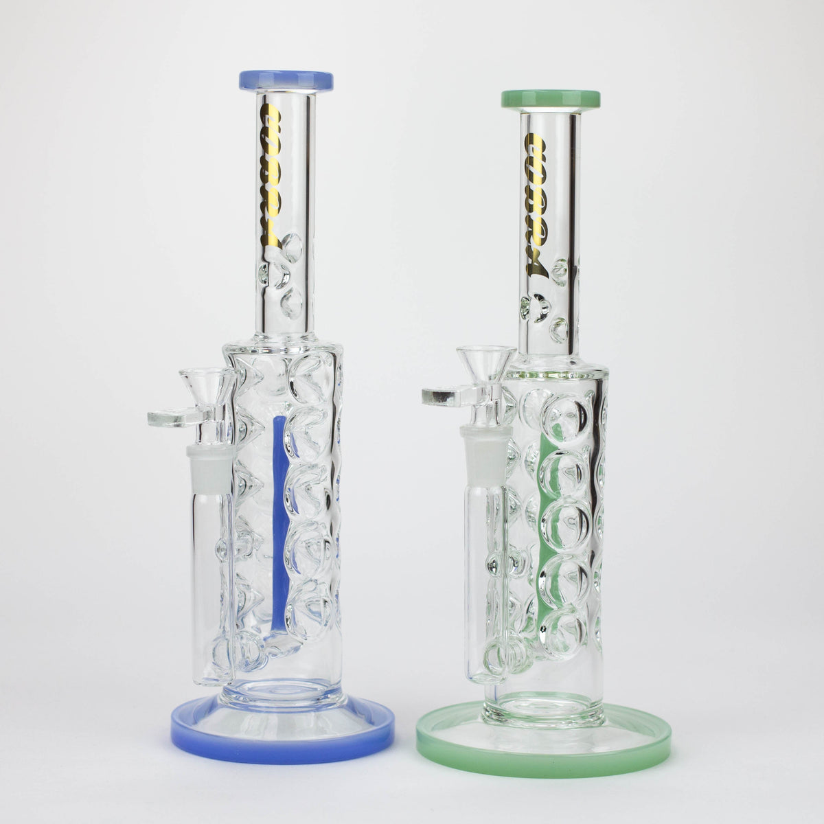 Two 11 inch Spiral Inline Diffuser Bongs from COBRA Glass