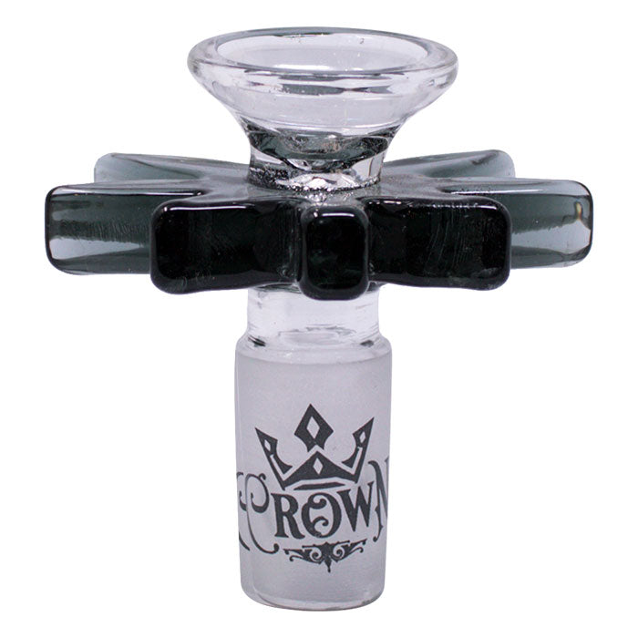 Crown Glass Bowl Piece Black