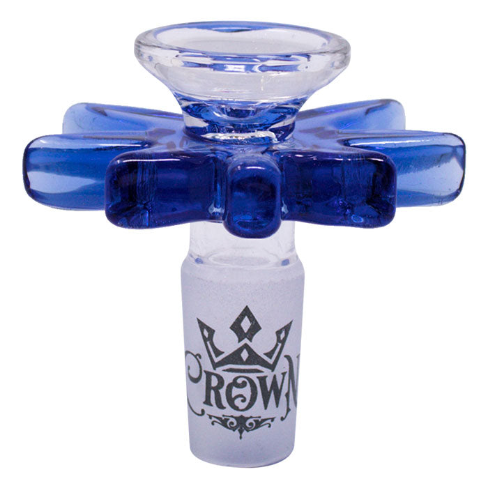 Crown Glass Bowl Piece Blue