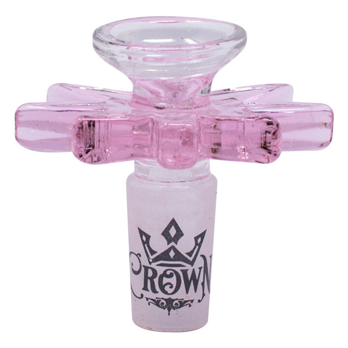 Crown Glass Bowl Piece Pink