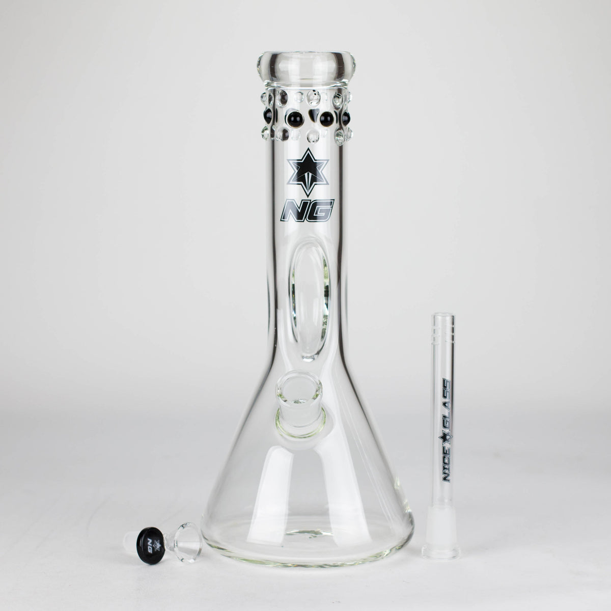 Nice Glass 12-Inch Crown Jewels Beaker Bong 