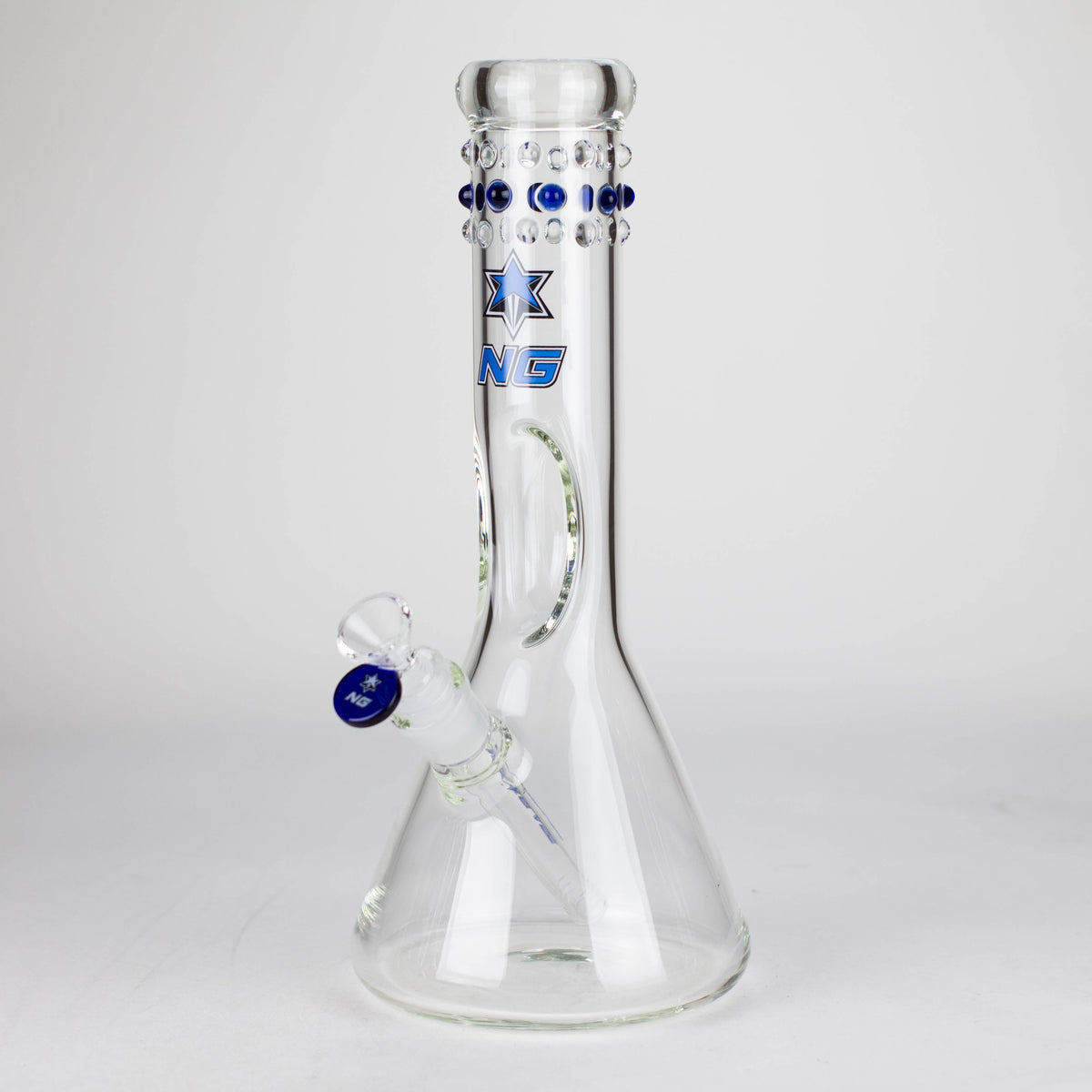 Nice Glass Crown Jewels Blue Beaker Bong 