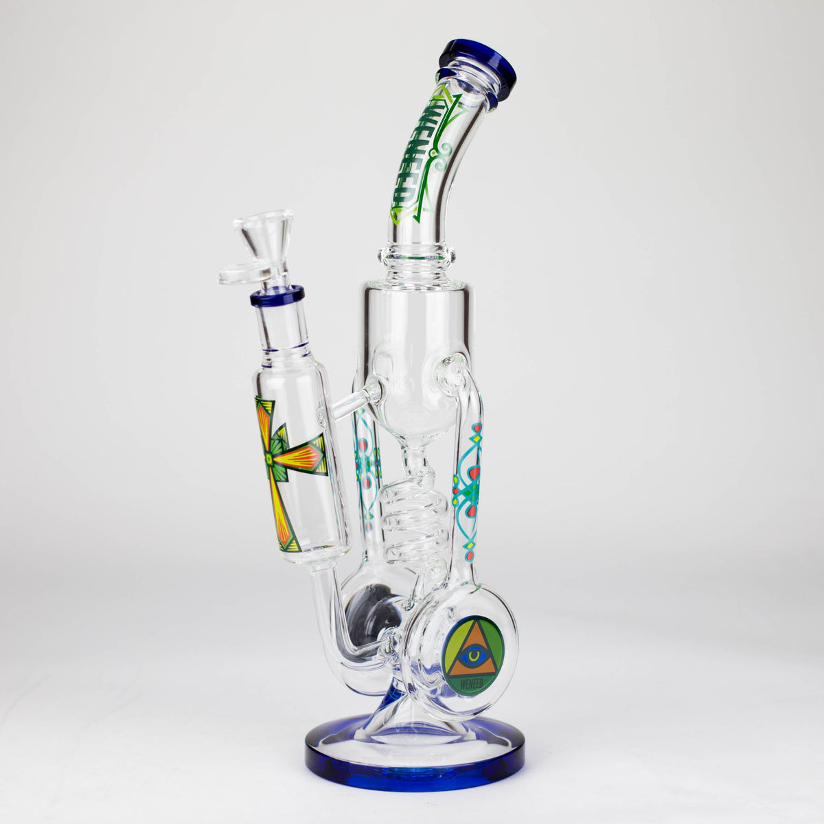 14 Inch Crusaders Recycler Bong from WENEED in Blue