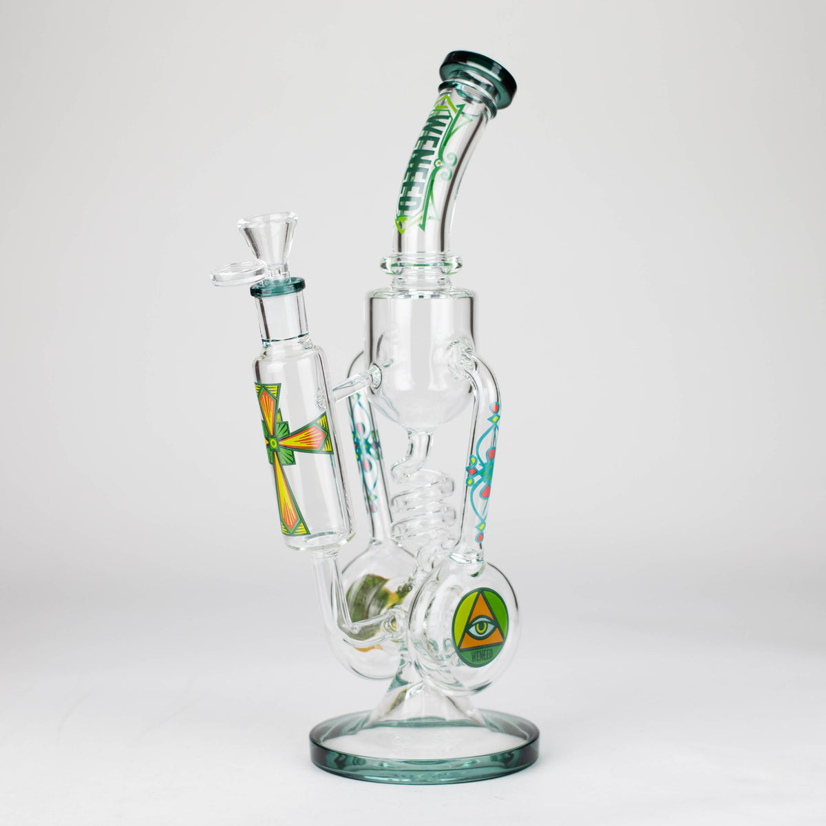 14 Inch Crusaders Recycler Bong from WENEED in Green