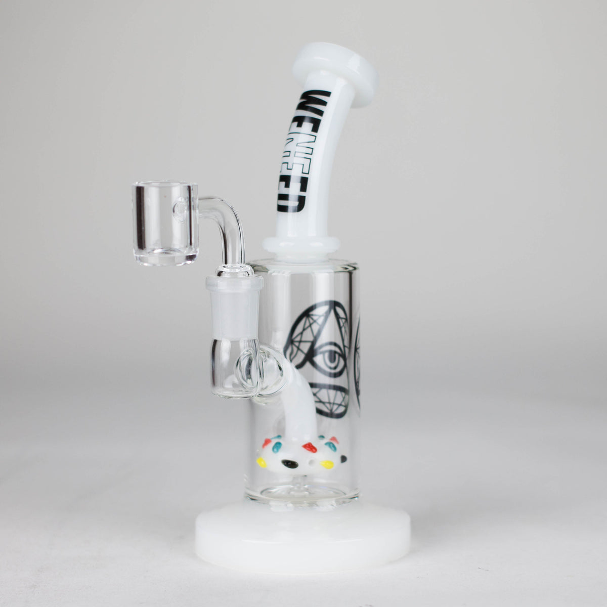 7 Inch Marshmallow Dab Rig With Donut Perc by WENEED Glass