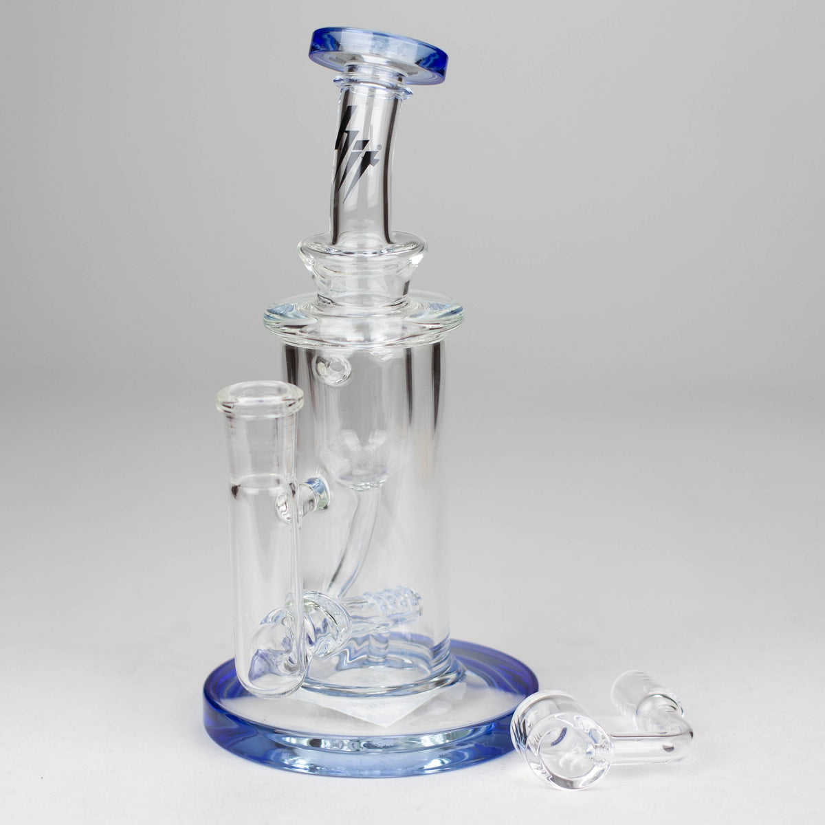 8 Inch Dab Rig With Inline Diffuser and Quartz Banger by HIT Glass