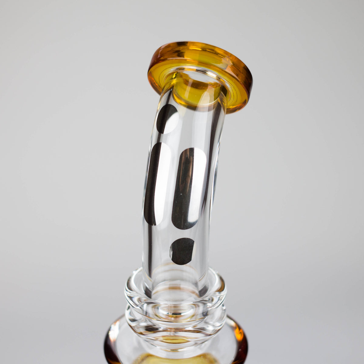 Glass Neck of the 9.5 inch Dab Rig With Showerhead Diffuser from Infyniti Glass