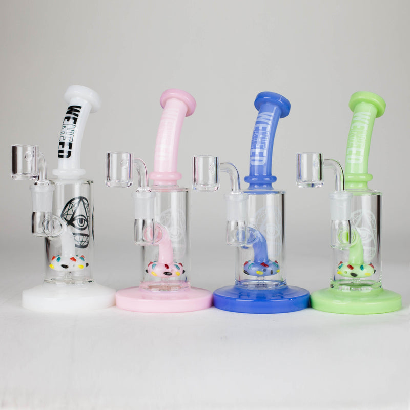 Four 7 Inch Marshmallow Dab Rigs With Donut Perc by WENEED Glass