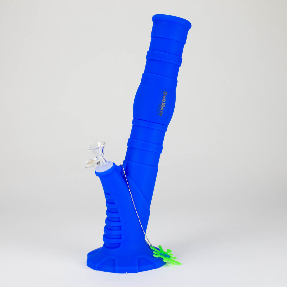 Blue 14-Inch Straight Tube Silicone Bong from Dabware