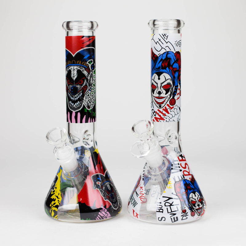 Two 10 Inch Demented Clown Beaker Bongs