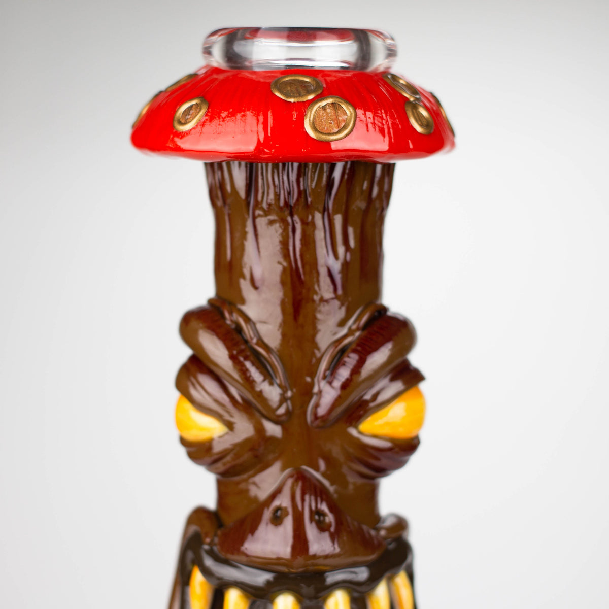 Front View of the Demonic Mushroom Glass Beaker Bong 