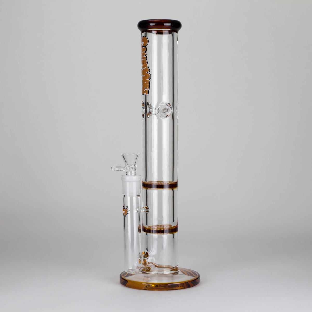 GanjaVibes Double Disk Honeycomb Perc Bong in Amber