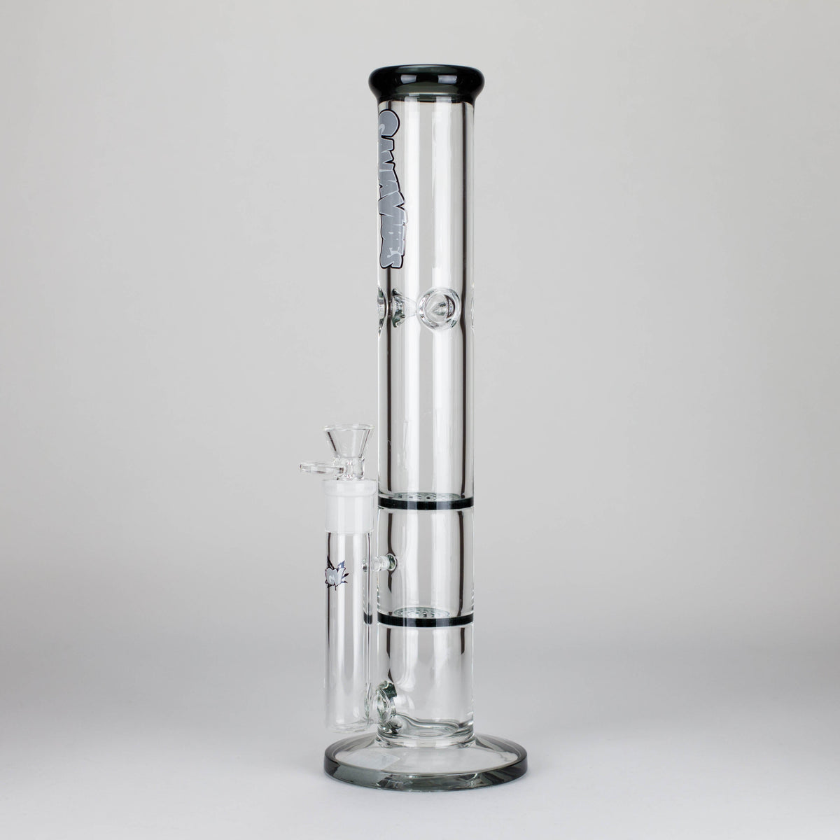 GanjaVibes Double Disk Honeycomb Perc Bong in Grey