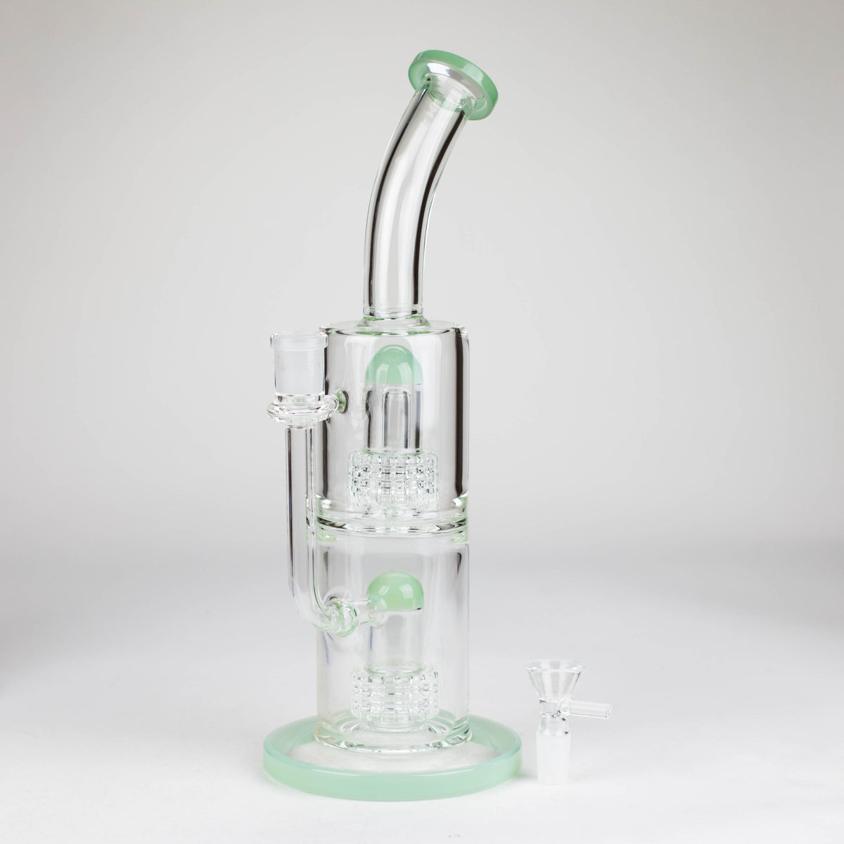 12 Inch Dual Drum Diffuser Bong with bowl piece