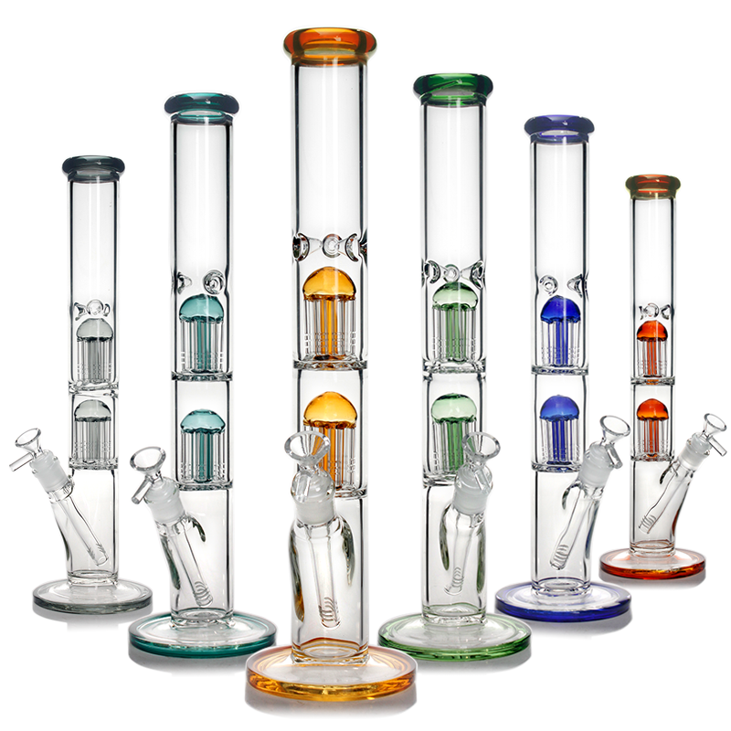 Double Tree Perc Straight Tube Bong Canada