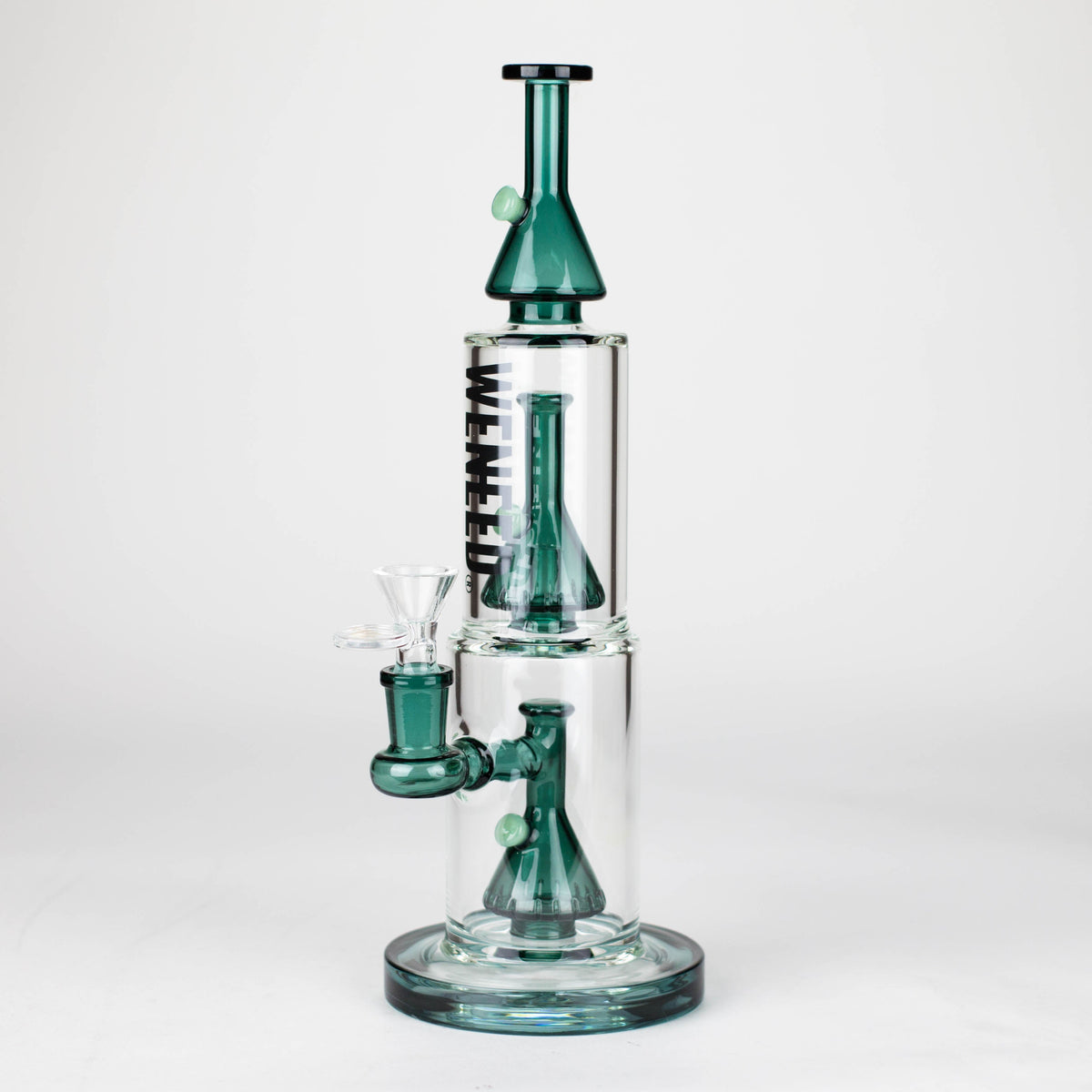 11 Inch Dual-Chamber Bong With Stacked Percolators by WENEED Glass