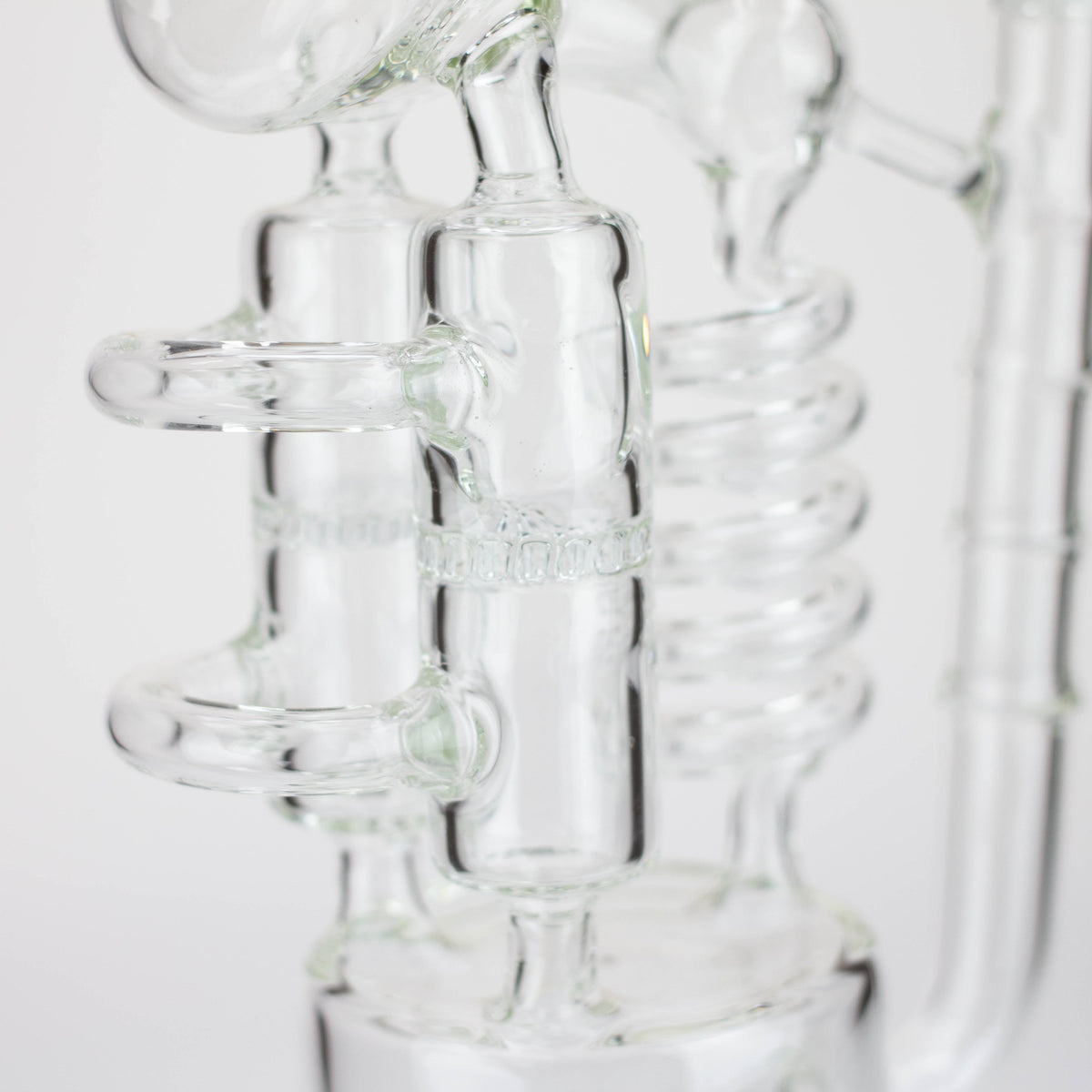 Coiled Cylinder Recycler on the body of the 12 Inch Time Warp Bong with Honeycomb Diffusers from H2O