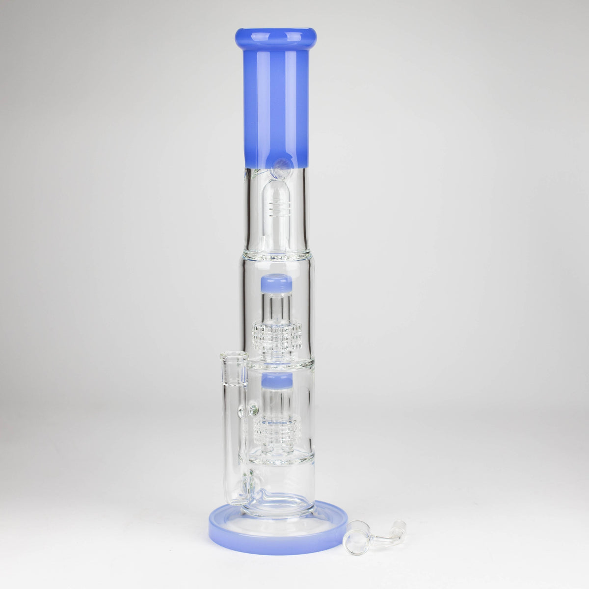 16-Inch Dual Perc Dab Rig in Blue