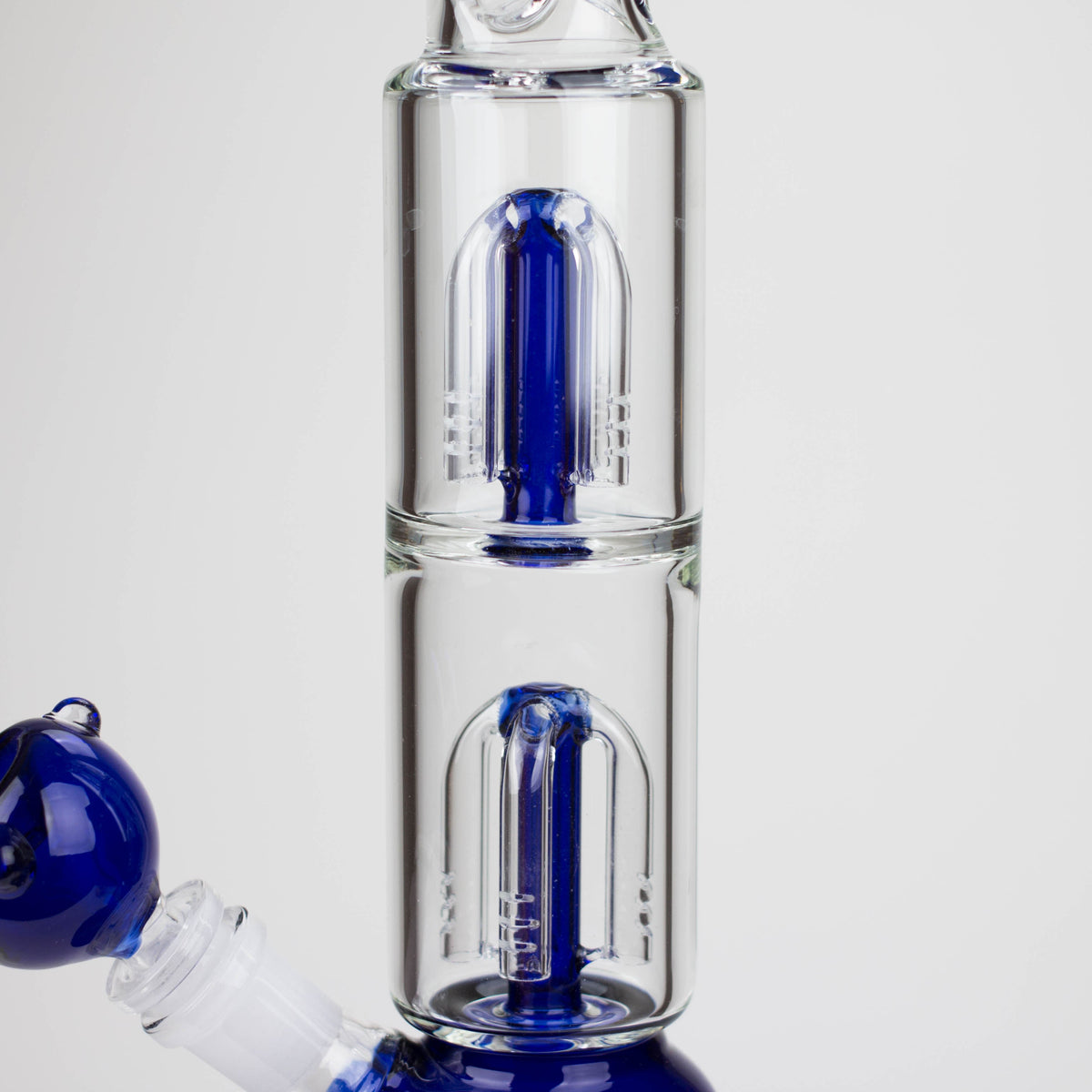 Dual Tree Arm Percolators in the Perc Beaker Bong by XTREME Glass in 13 Inches