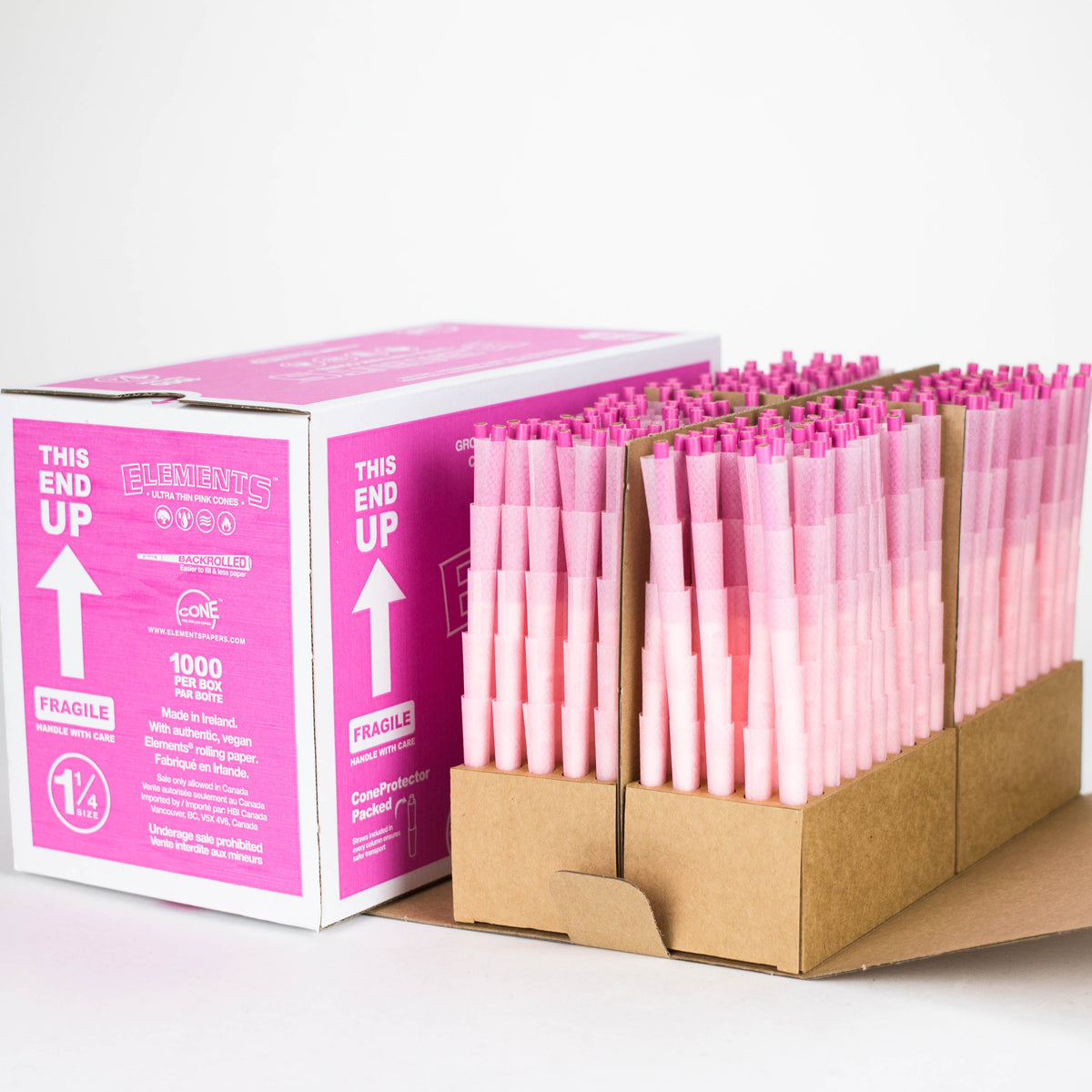 Elements | Ultra-Thin Pink Pre Rolled Cones