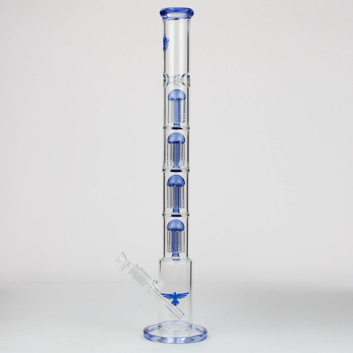 Side View of the Xtreme 26 inch Quad-Percolator Big Straight Tube Bong in Blue