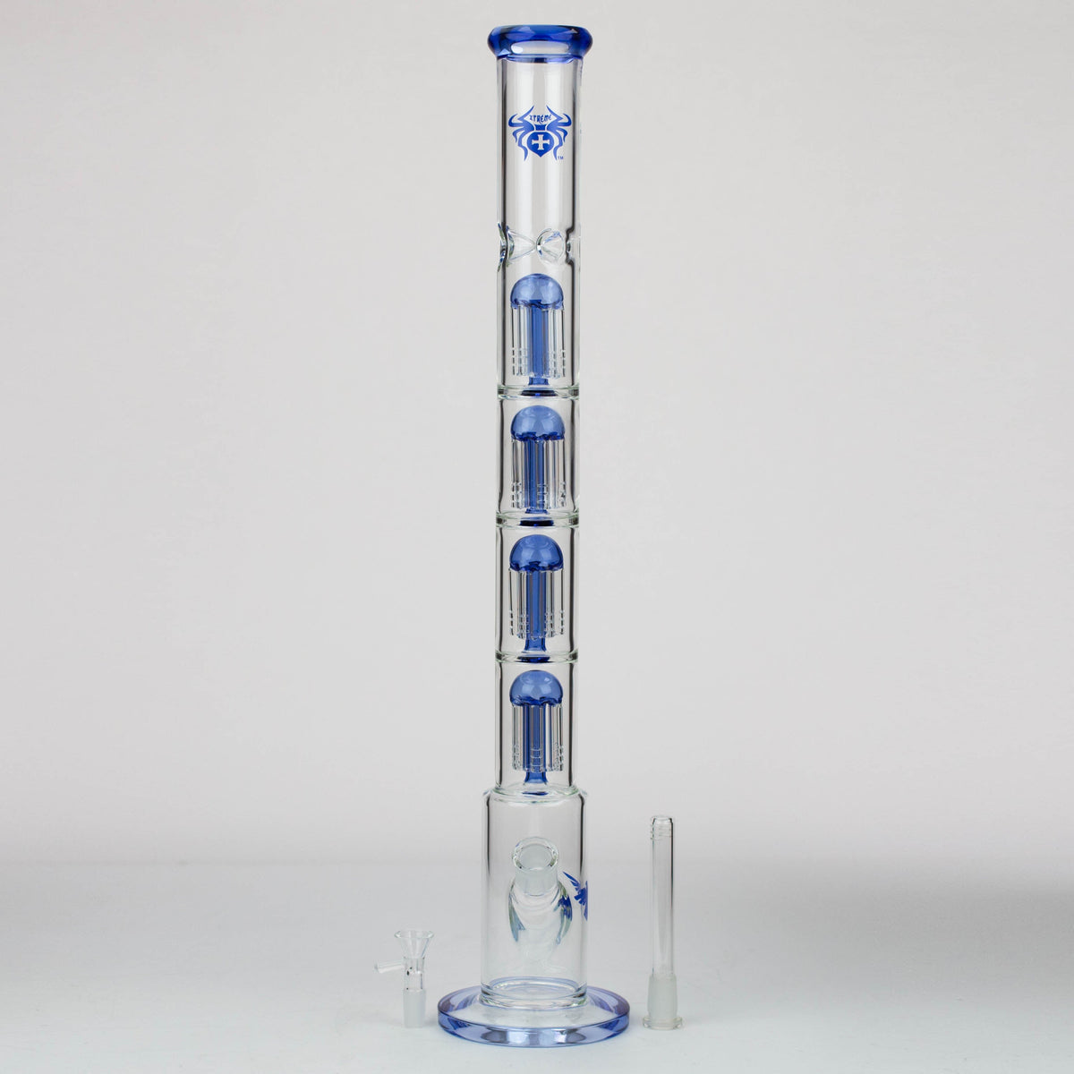 Xtreme 26 inch Quad-Percolator Straight Tube Bong with bowl piece and downstem