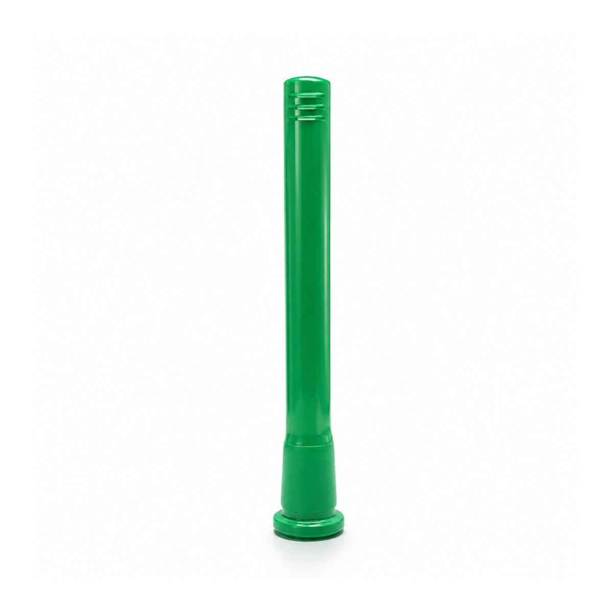 Separate Green six-inch removable downstem supplied with the Square Up bong, with diffusion cuts at its end