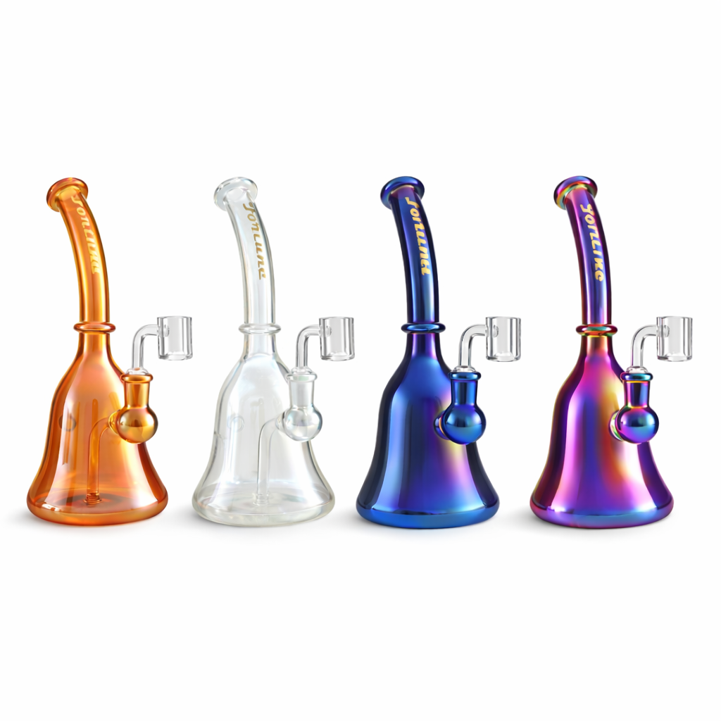Fortune Prism Drift rigs in Amber, Sunshine, Electric Blue and Iridescent Purple with bent necks and side attachments