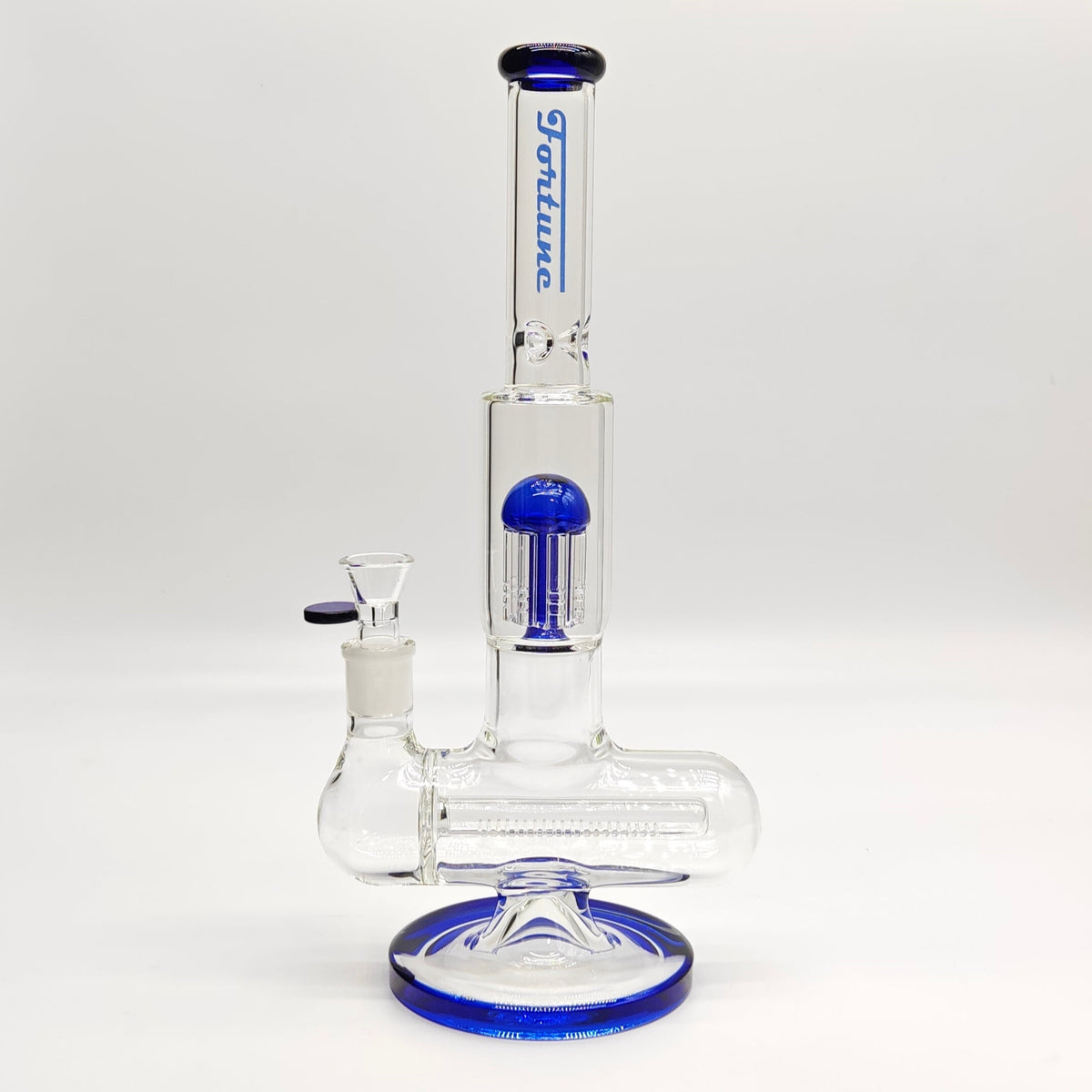 Fortune Double Inline Grid Perc Bong Online Blue