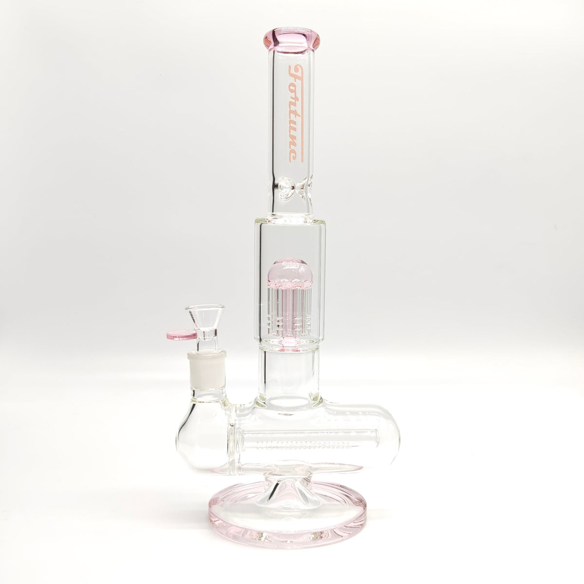 Fortune Double Inline Grid Perc Bong Pink