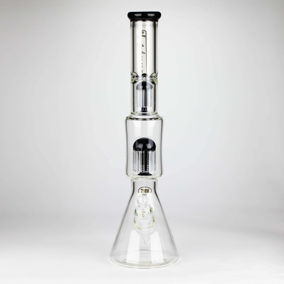 Fortune 18 Inch Dual Tree Perc Beaker Bong with 10 arm and 6 arm percolators