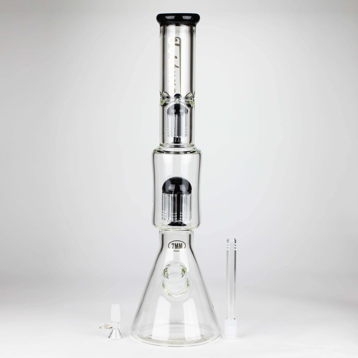 Fortune 18 Inch 6 arm Dual Tree Perc Beaker Bong with bowl piece and downstem