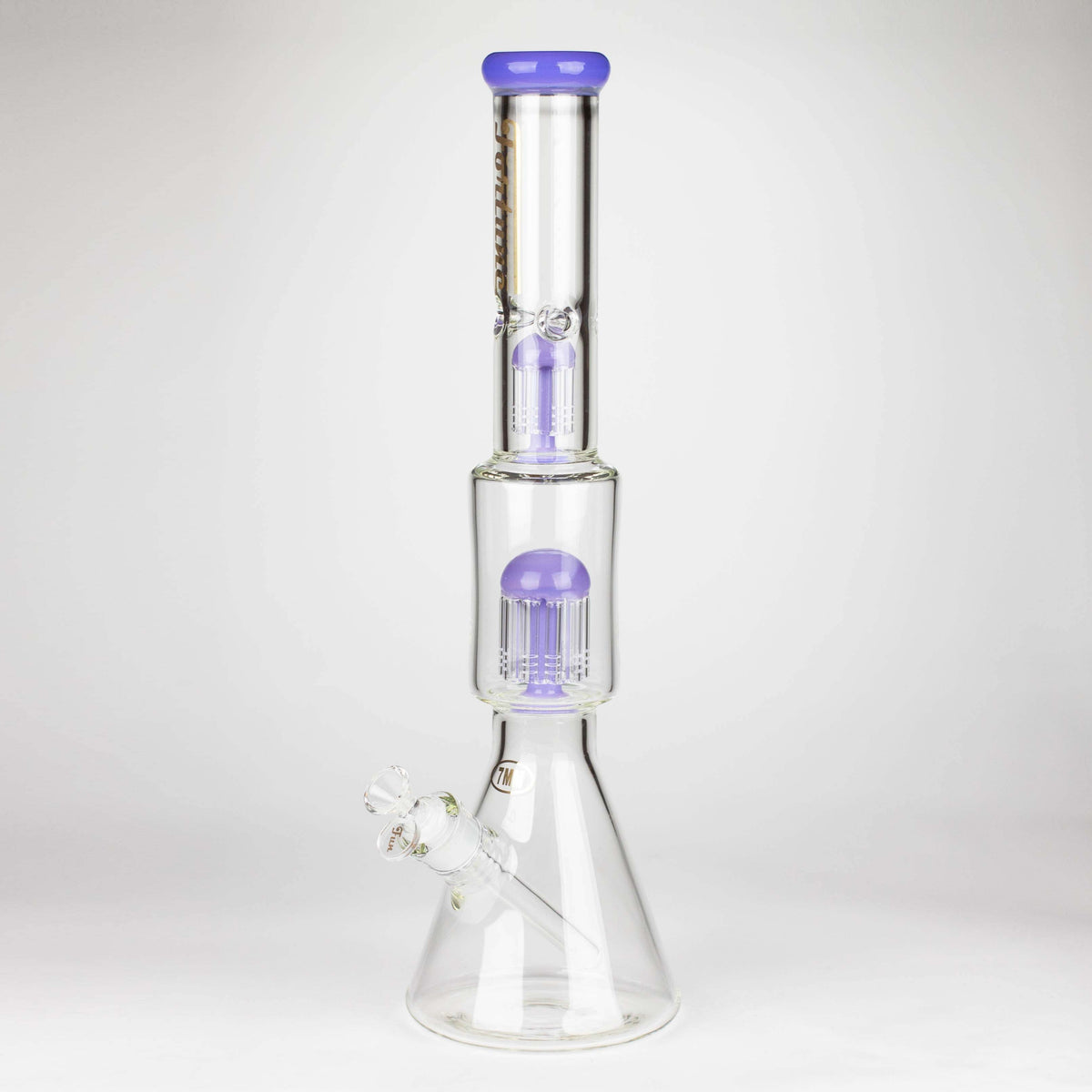 Fortune 18 Inch Dual Tree Perc Beaker Bong in Purple