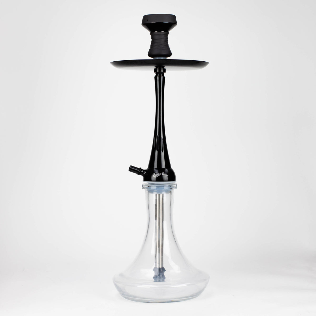 22.5 Inch Aluminum Black Hookah With Diffuser from GENIE Glass