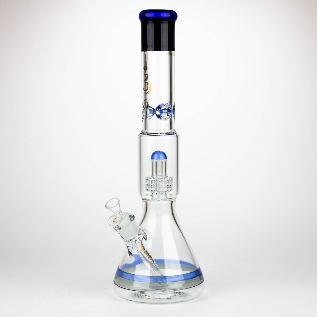 17 Inch Blue Showerhead Perc Bong by GENIE