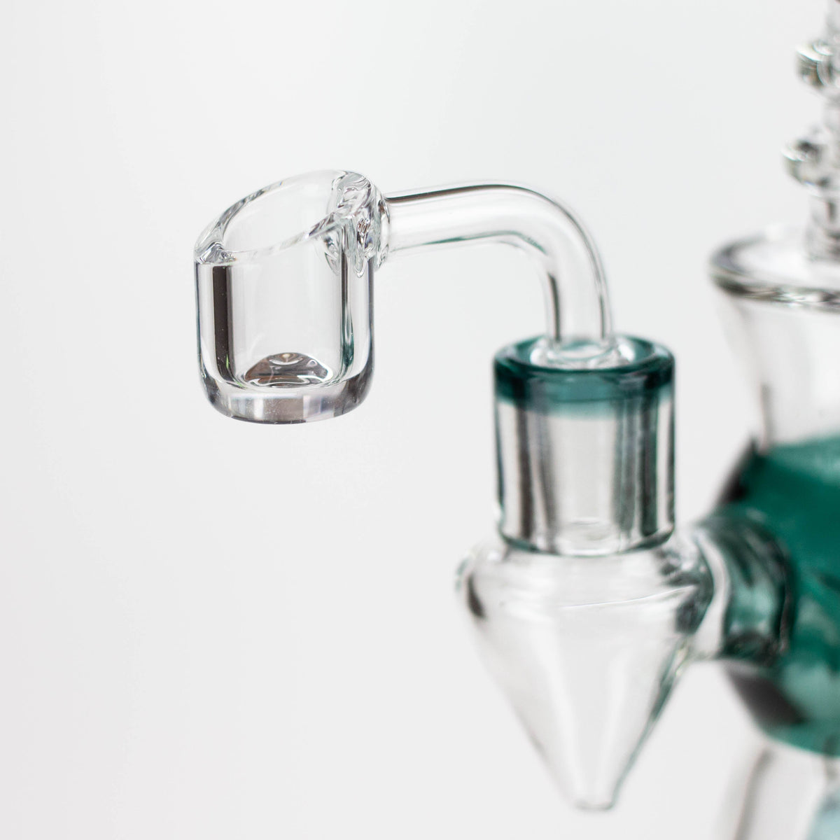 Quartz Banger part of the Genie 9.5 inch Showerhead Diffuser Dab Rig