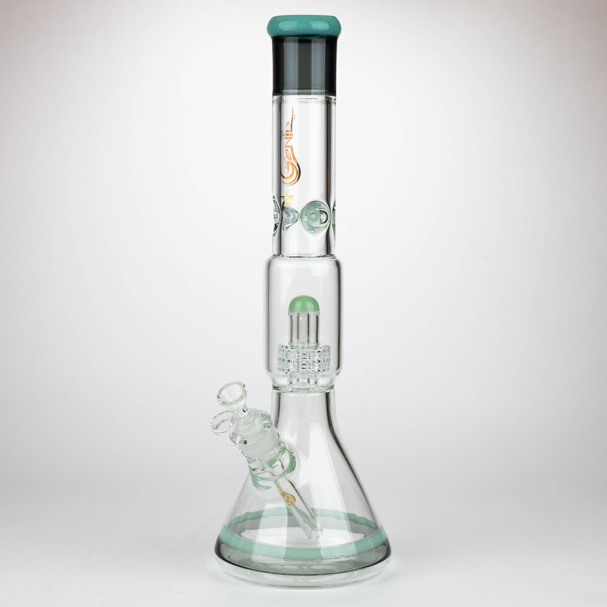 17 Inch Teal Showerhead Perc Bong by GENIE