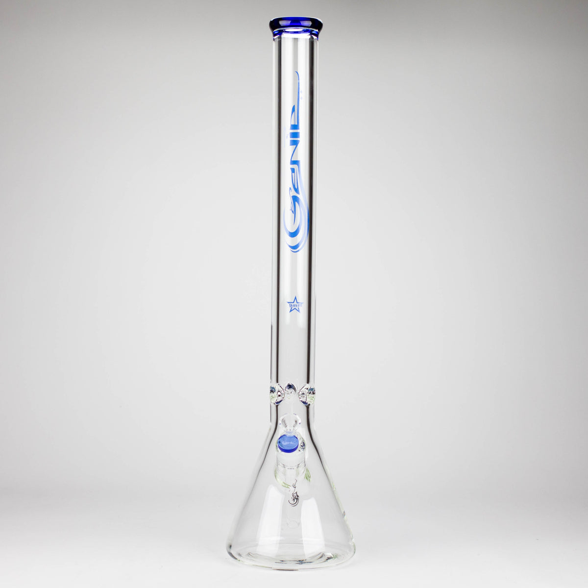 Front View of the GENIE 24-Inch Huge Beaker Bong in Blue