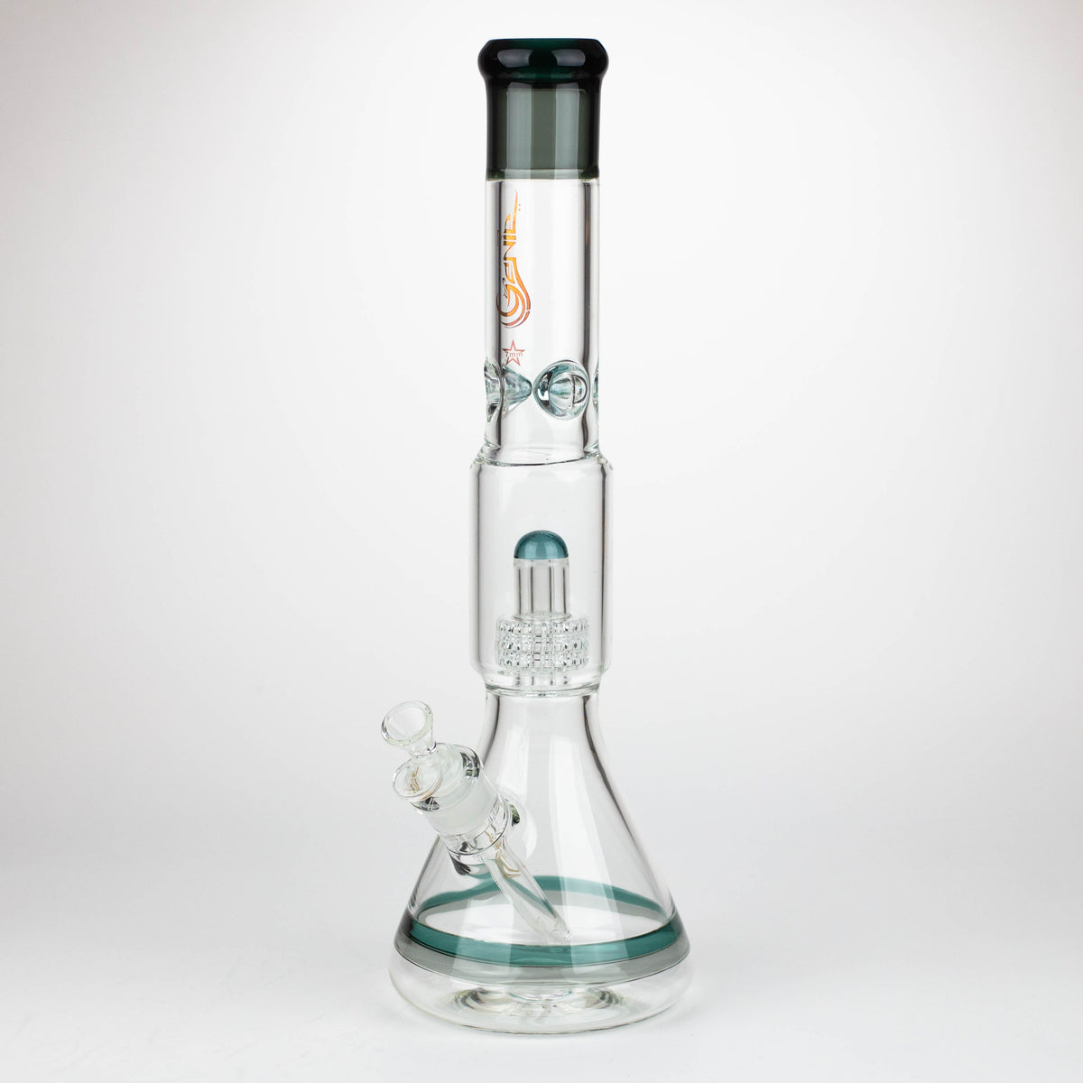 17 Inch Green Showerhead Perc Glass Bong by GENIE