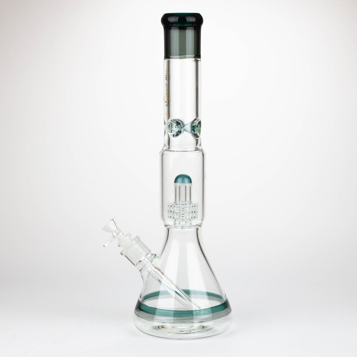 Side View of the 17 Inch Showerhead Perc Bong with 7mm borosilicate glass by GENIE