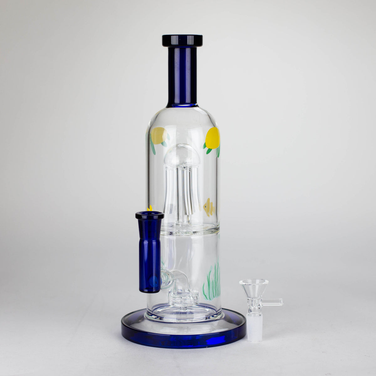 Island Vibes Straight Tube Bong With Jellyfish Perc