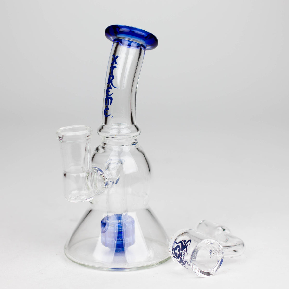 5 Inch Dab Rig With Showerhead Diffuser in Blue from XTREME Glass