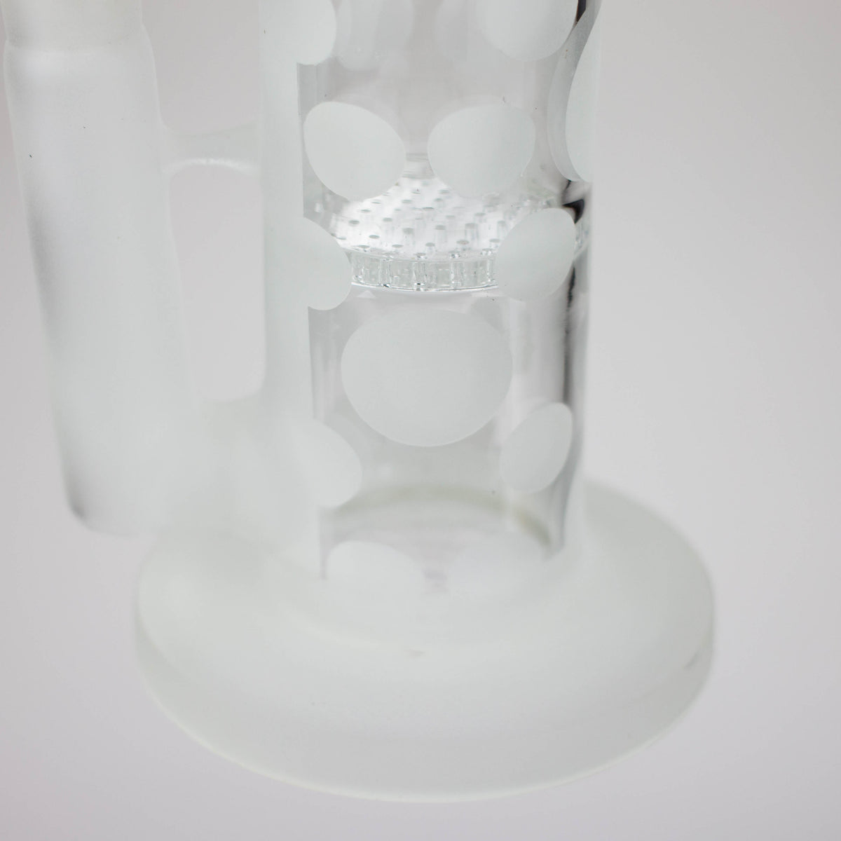 Glass Base of the 14 Inch Straight Tube Bong With Honeycomb Diffuser