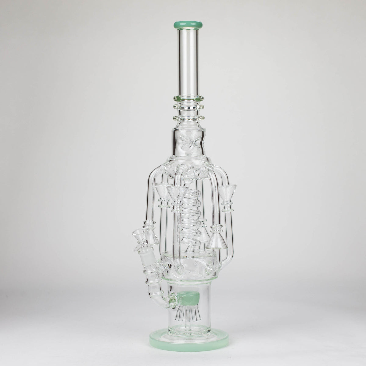 19 Inch Green Coiled Recycler Bong With Showerhead Perc